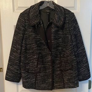 Talbots Black and White Textured Blazer